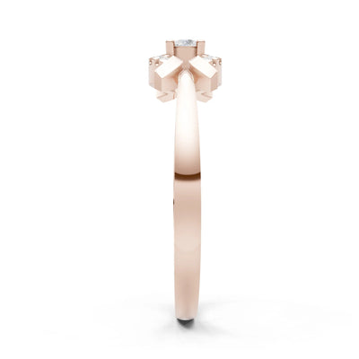 Diamond Luna Halo Dainty Cluster Ring