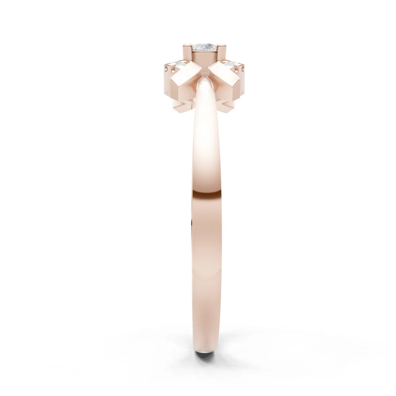 Diamond Luna Halo Dainty Cluster Ring