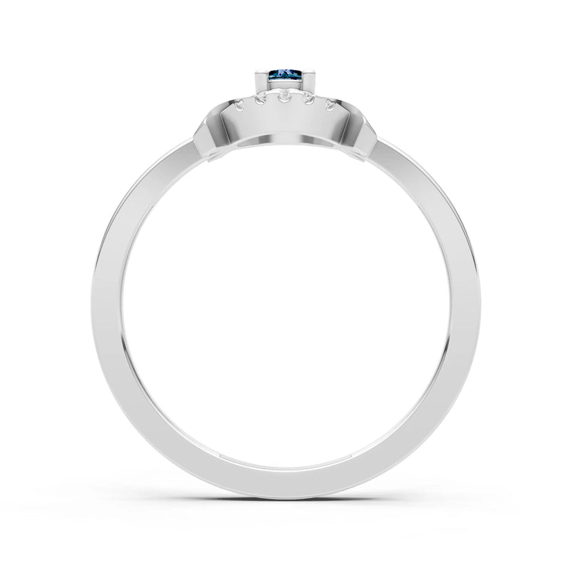 Alexandrite Luna Halo Dainty Cluster Ring