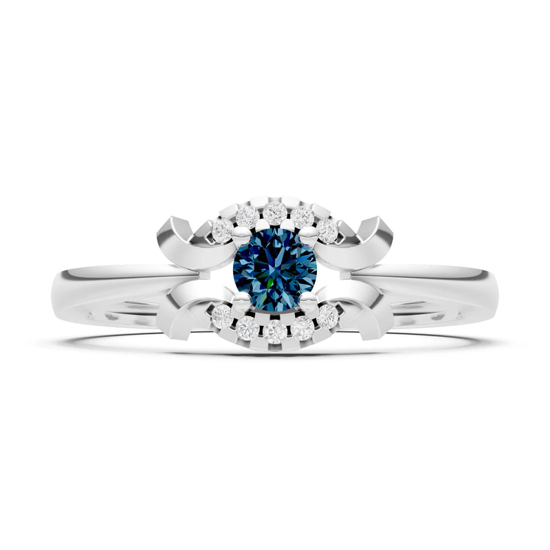 Alexandrite Luna Halo Dainty Cluster Ring