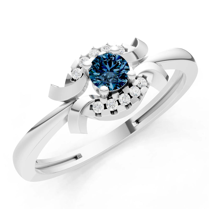 Alexandrite Luna Halo Dainty Cluster Ring