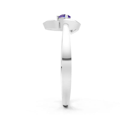 Amethyst Amora Heart Tiny Solitaire Ring