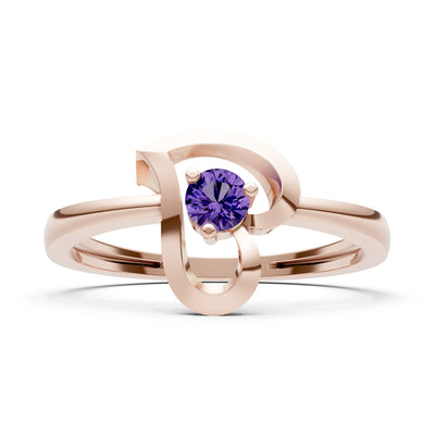 Amora Heart Tiny Solitaire Ring
