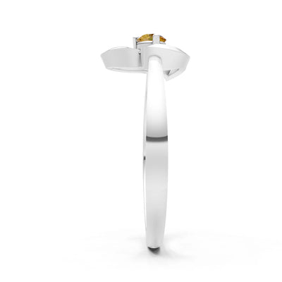 Citrine Amora Heart Tiny Solitaire Ring