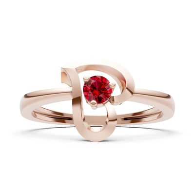 Amora Heart Tiny Solitaire Ring