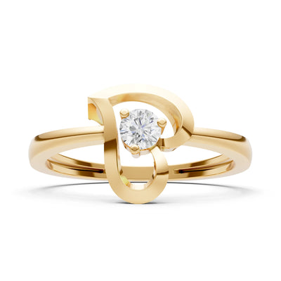 Amora Heart Tiny Solitaire Ring