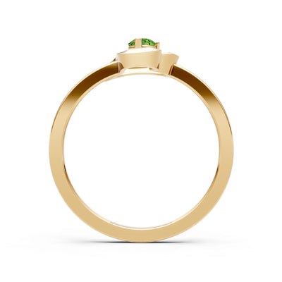 Peridot Amora Heart Tiny Solitaire Ring