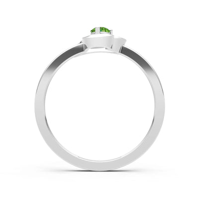 Peridot Amora Heart Tiny Solitaire Ring