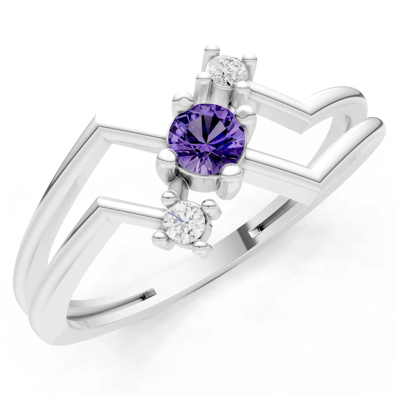 Dainty Geometric Multi-Stone Stacking Ring
