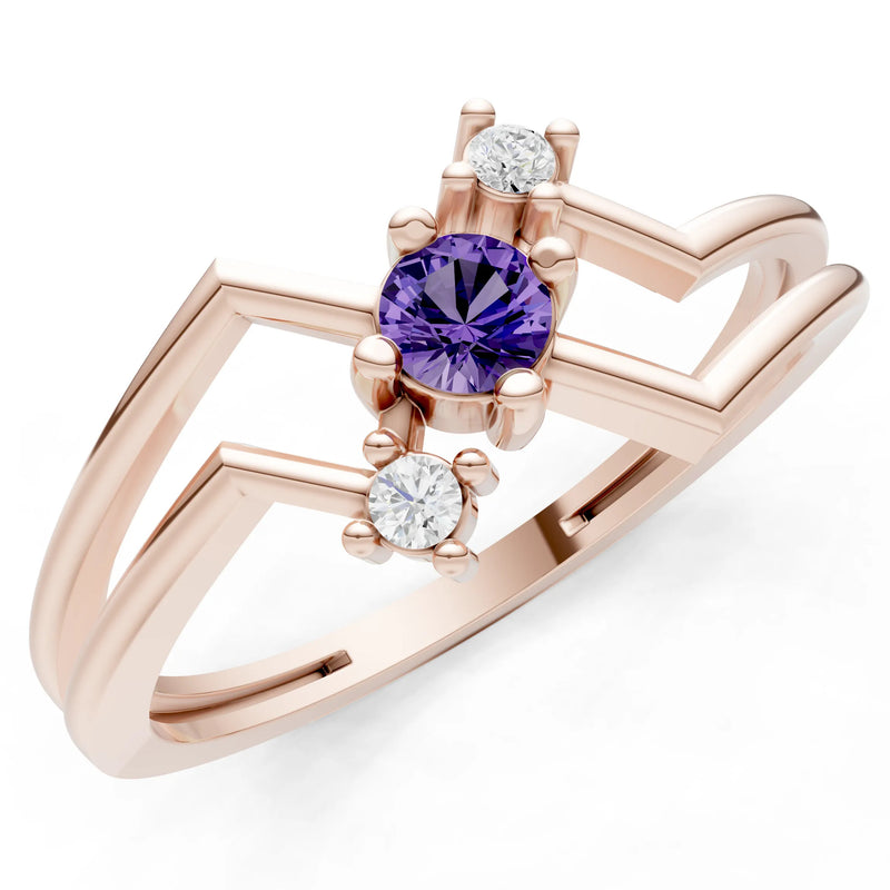 Dainty Geometric Multi-Stone Stacking Ring