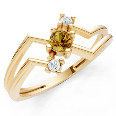 Dainty Geometric Multi-Stone Stacking Ring