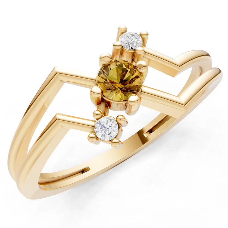 Dainty Geometric Multi-Stone Stacking Ring
