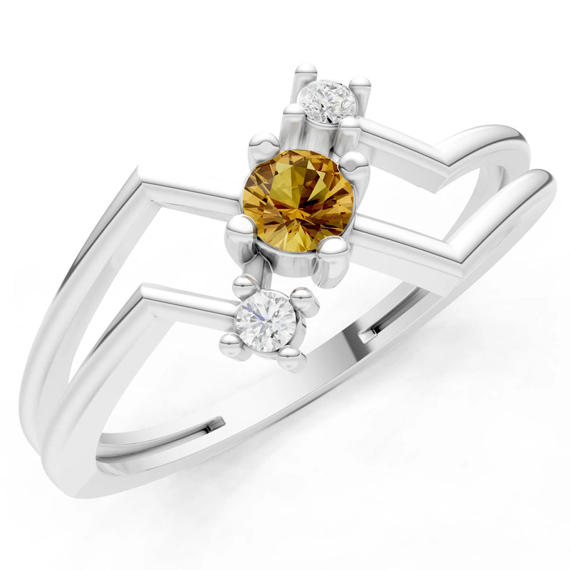 Dainty Geometric Multi-Stone Stacking Ring