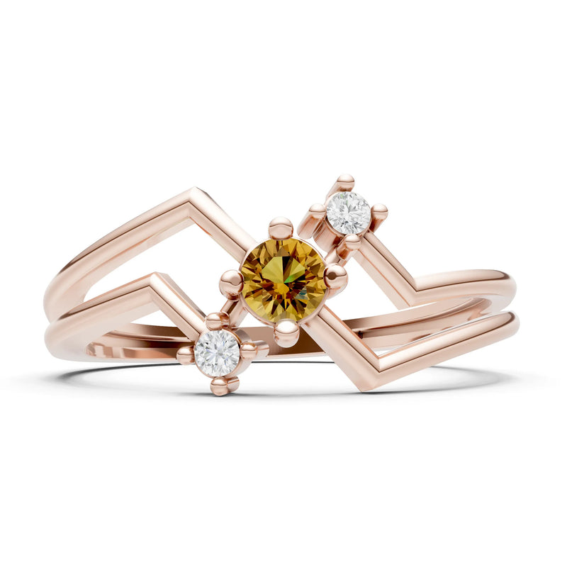 Dainty Geometric Multi-Stone Stacking Ring