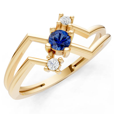 Dainty Geometric Multi-Stone Stacking Ring