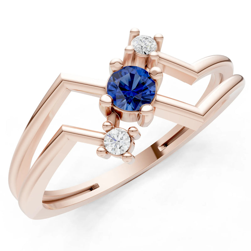 Dainty Geometric Multi-Stone Stacking Ring
