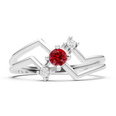 Dainty Geometric Multi-Stone Stacking Ring