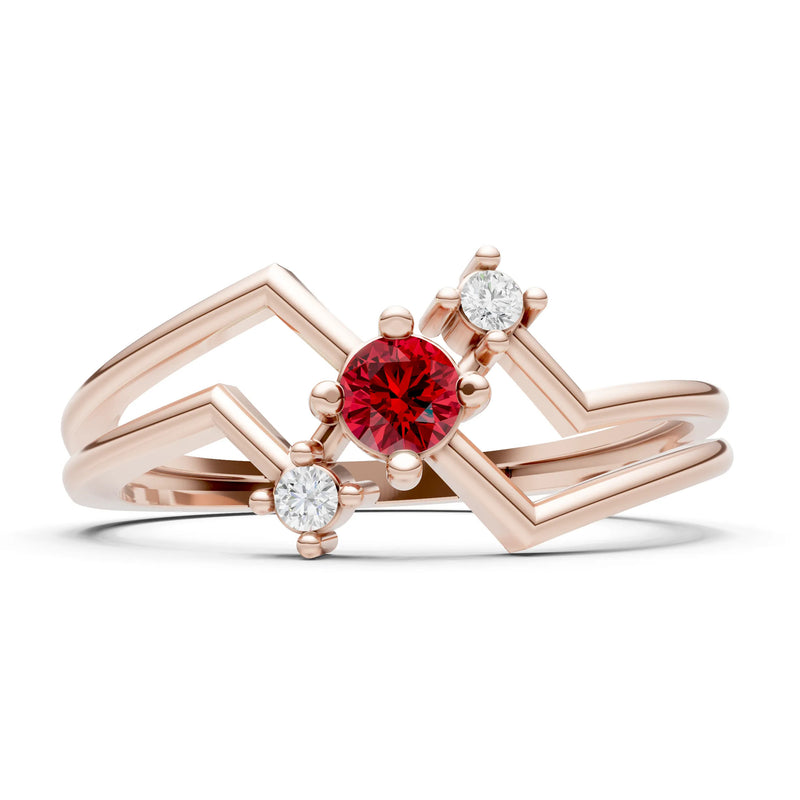Dainty Geometric Multi-Stone Stacking Ring