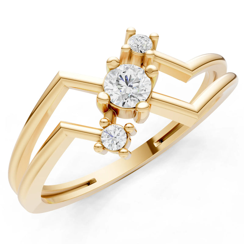 Dainty Geometric Multi-Stone Stacking Ring