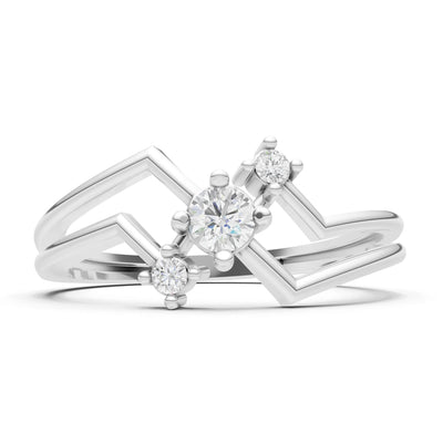 Diamond Dainty Geometric Multi-Stone Stacking Ring