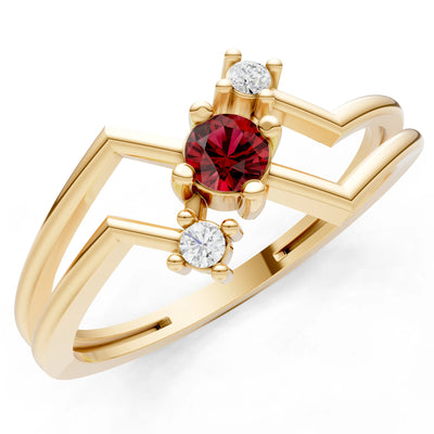 Dainty Geometric Multi-Stone Stacking Ring