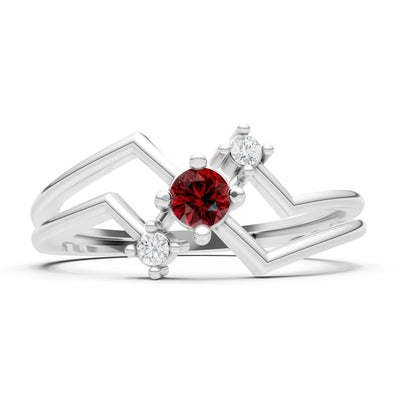 Dainty Geometric Multi-Stone Stacking Ring