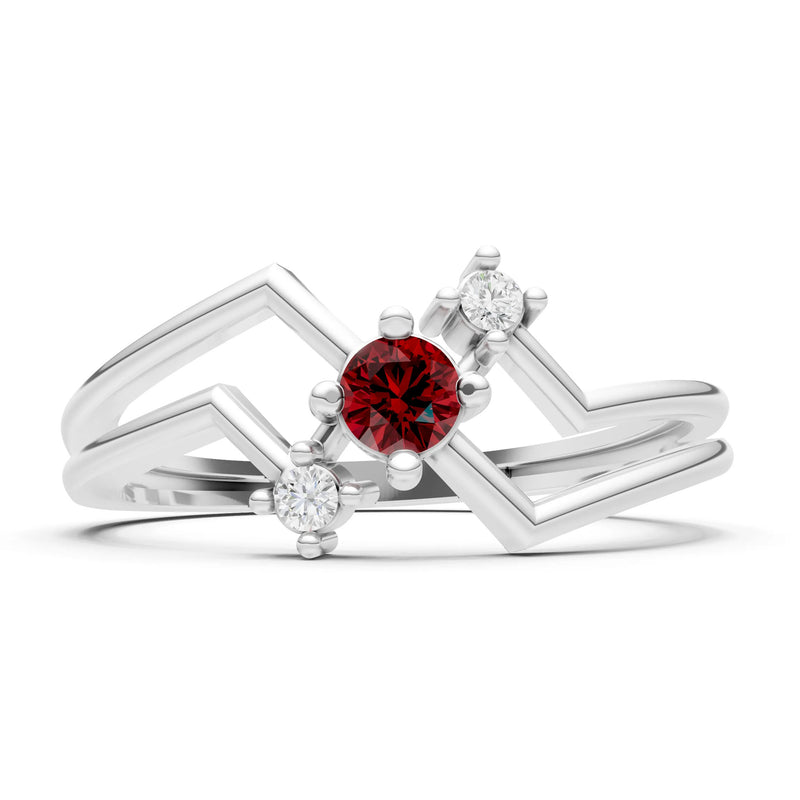 Dainty Geometric Multi-Stone Stacking Ring