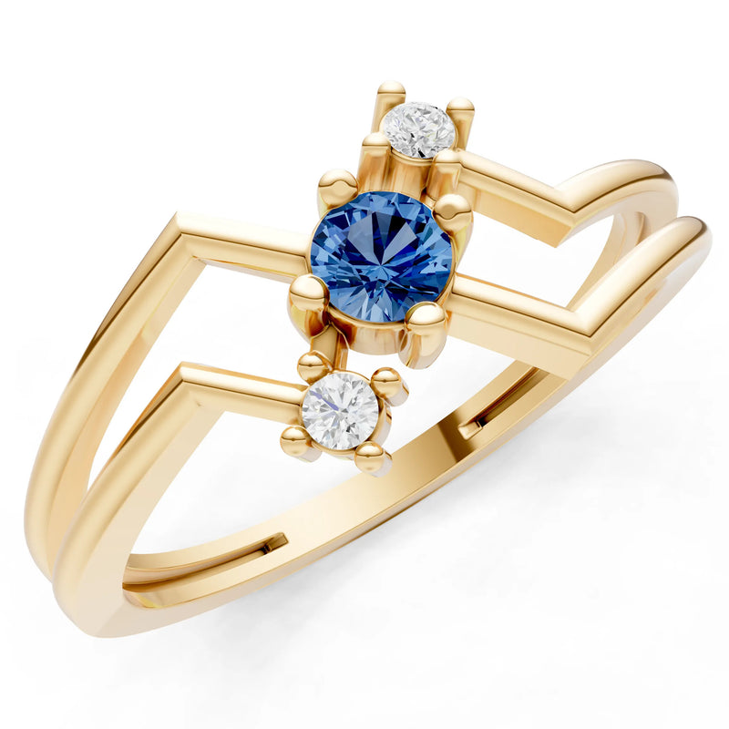 Dainty Geometric Multi-Stone Stacking Ring