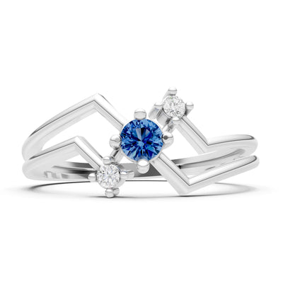 Dainty Geometric Multi-Stone Stacking Ring