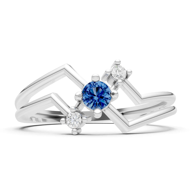 Dainty Geometric Multi-Stone Stacking Ring