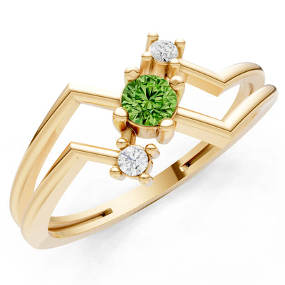Dainty Geometric Multi-Stone Stacking Ring