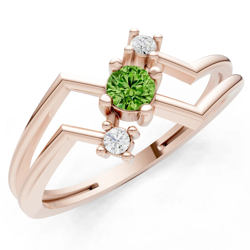 Dainty Geometric Multi-Stone Stacking Ring
