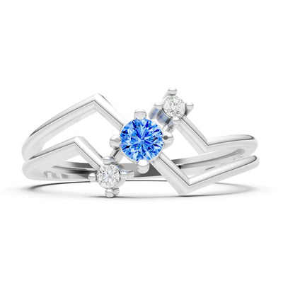 Dainty Geometric Multi-Stone Stacking Ring