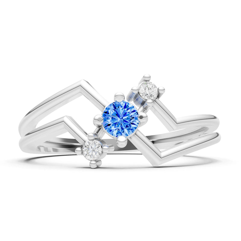 Dainty Geometric Multi-Stone Stacking Ring