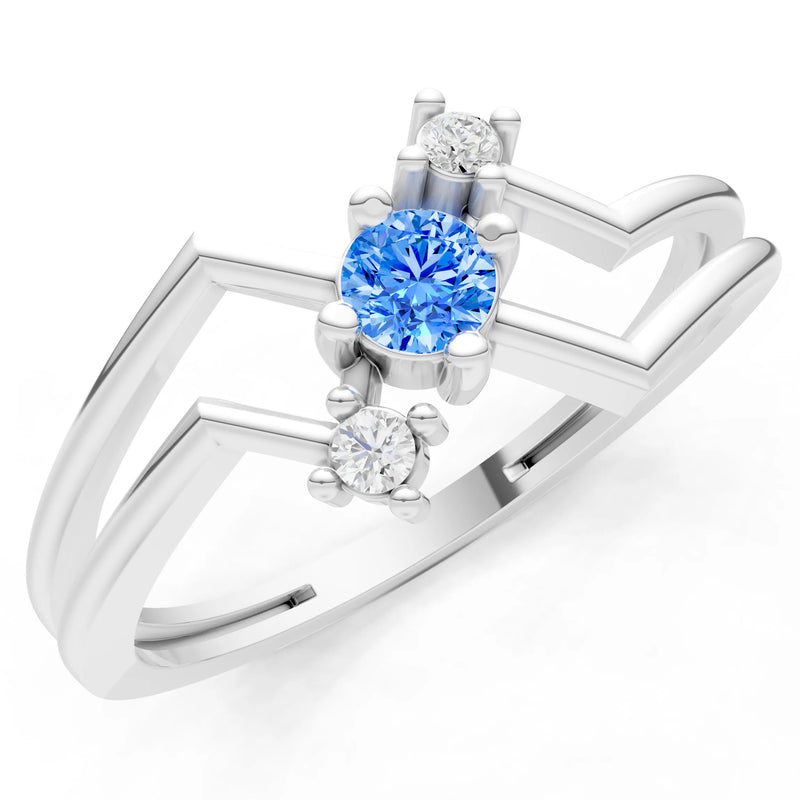 Dainty Geometric Multi-Stone Stacking Ring