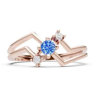 Dainty Geometric Multi-Stone Stacking Ring