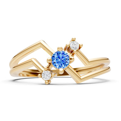 Dainty Geometric Multi-Stone Stacking Ring