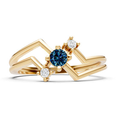 Dainty Geometric Multi-Stone Stacking Ring