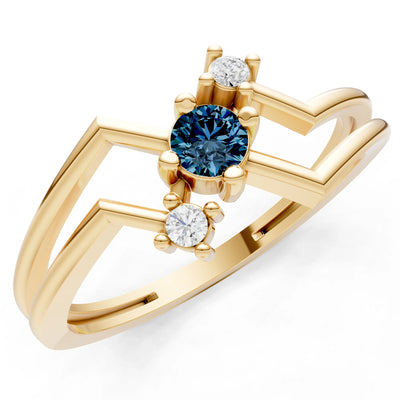 Alexandrite Dainty Geometric Multi-Stone Stacking Ring