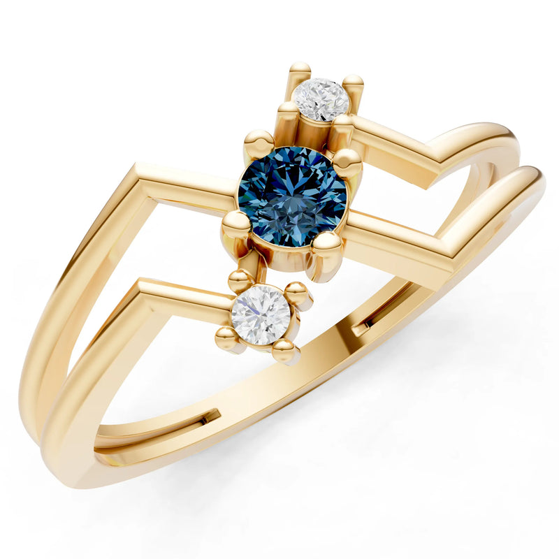 Alexandrite Dainty Geometric Multi-Stone Stacking Ring