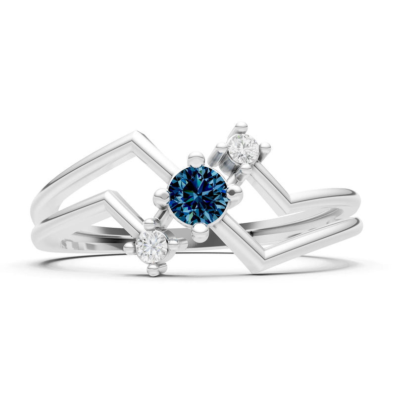 Dainty Geometric Multi-Stone Stacking Ring