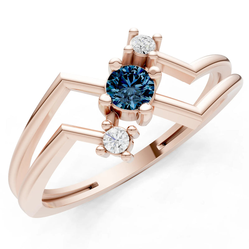 Alexandrite Dainty Geometric Multi-Stone Stacking Ring