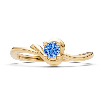 Swiss Blue Topaz Dainty Minimal Twist Ring