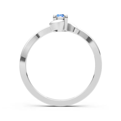 Swiss Blue Topaz Dainty Minimal Twist Ring