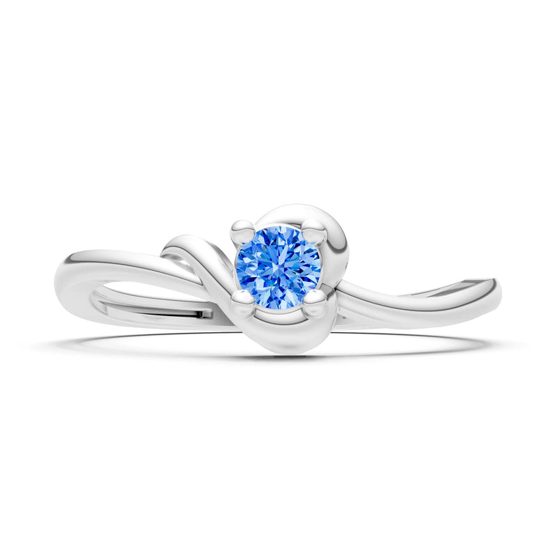 Swiss Blue Topaz Dainty Minimal Twist Ring