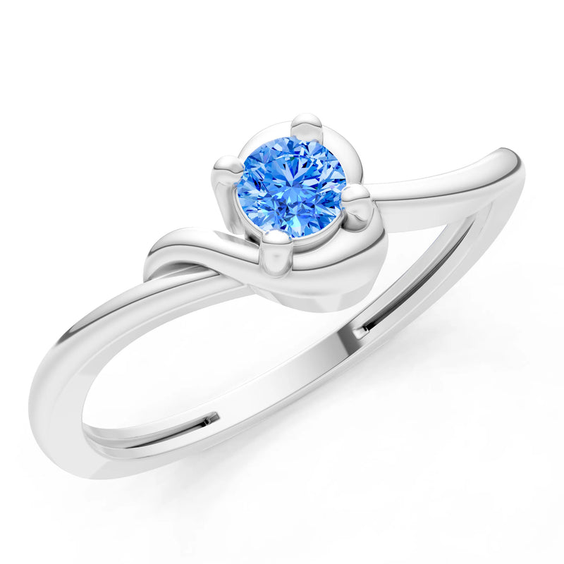 Swiss Blue Topaz Dainty Minimal Twist Ring