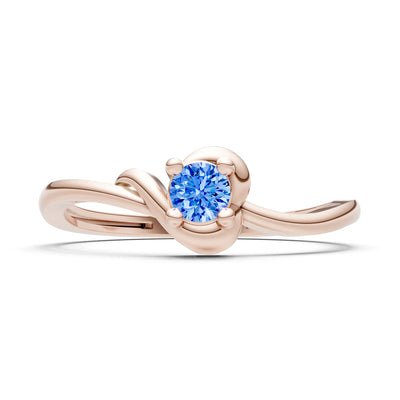 Swiss Blue Topaz Dainty Minimal Twist Ring