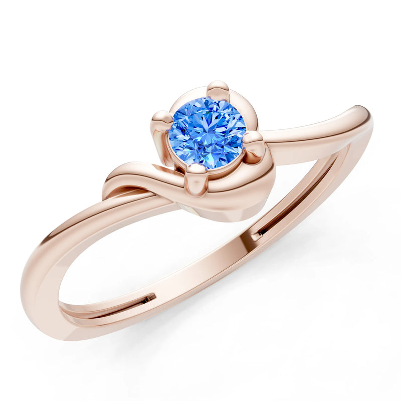 Swiss Blue Topaz Dainty Minimal Twist Ring