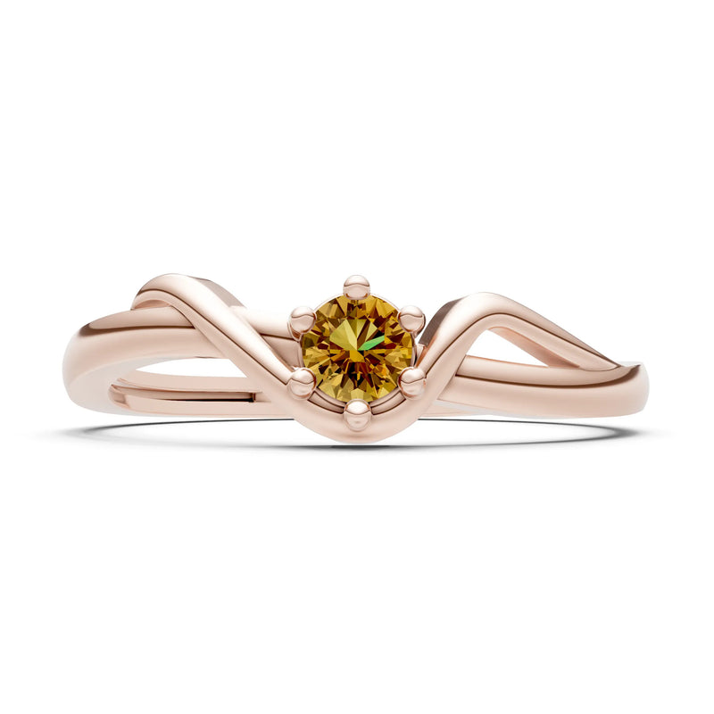 Citrine Dainty Sculpted Wave Ring