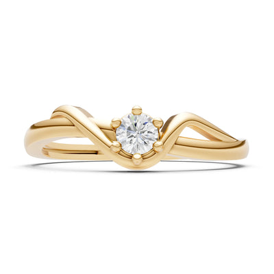 Diamond Dainty Sculpted Wave Ring